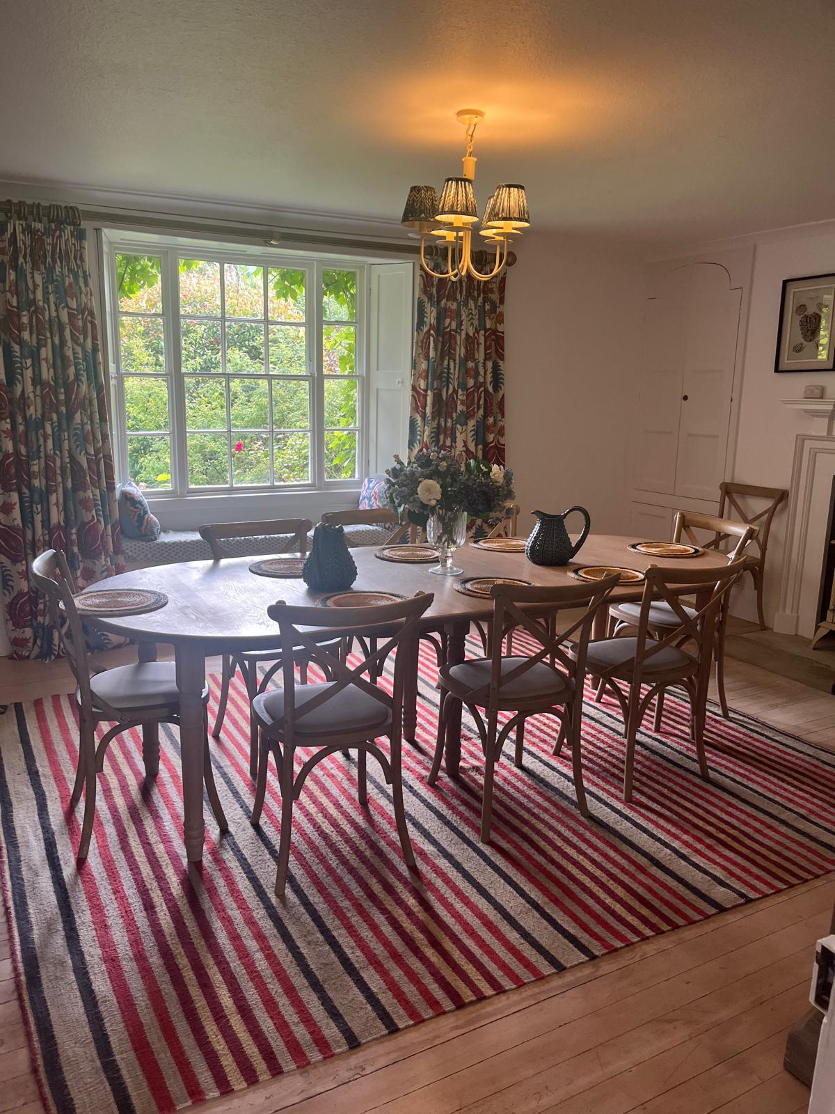 Dining room ready for a family meal